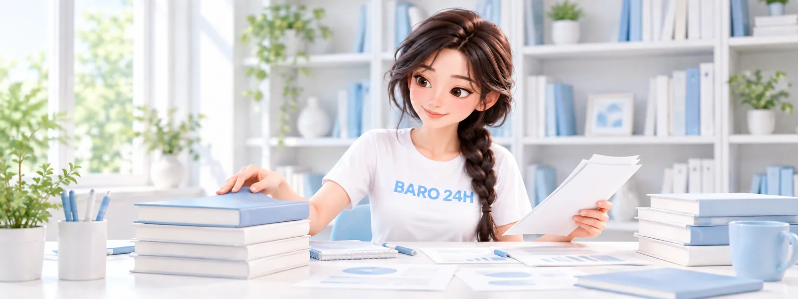 컨텐츠이용료현금화 소개 — 「편집 원칙 · 출처」 주제를 표현한 3D 인물 일러스트