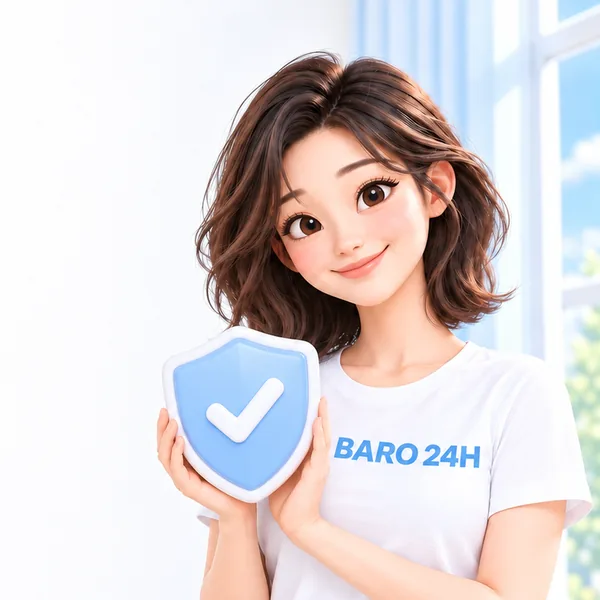 컨텐츠이용료현금화란? — 방패를 들고 결정을 차분히 돕는 3D 인물